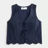 Easy Linen-Blend Tie-Front Vest,Easy Linen-Blend Tie-Front Vest Easy Linen-Blend Tie-Front Vest,Easy Linen-Blend Tie-Front Vest