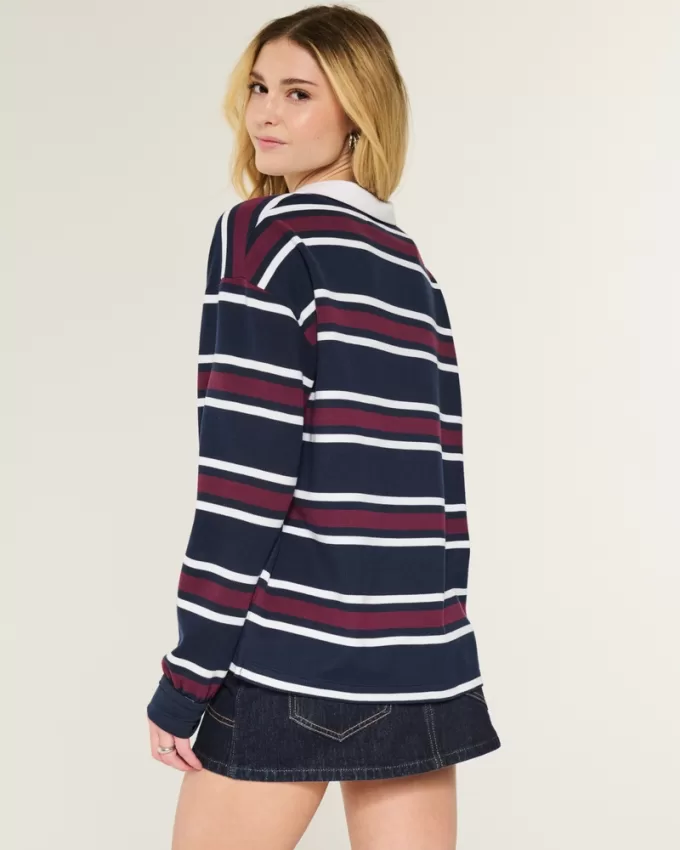 Easy Long-Sleeve Rugby Polo,Easy Long-Sleeve Rugby Polo