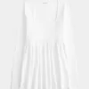 Easy Long-Sleeve Square-Neck Babydoll Top,Easy Long-Sleeve Square-Neck Babydoll Top