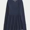 Easy Long-Sleeve Square-Neck Babydoll Top,Easy Long-Sleeve Square-Neck Babydoll Top