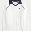 Easy Long-Sleeve Sweater Polo,Easy Long-Sleeve Sweater Polo