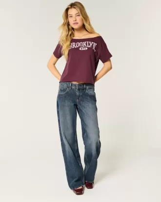 Easy Off-the-Shoulder Brooklyn Graphic Tee,Easy Off-the-Shoulder Brooklyn Graphic Tee Easy Off-the-Shoulder Brooklyn Graphic Tee,Easy Off-the-Shoulder Brooklyn Graphic Tee