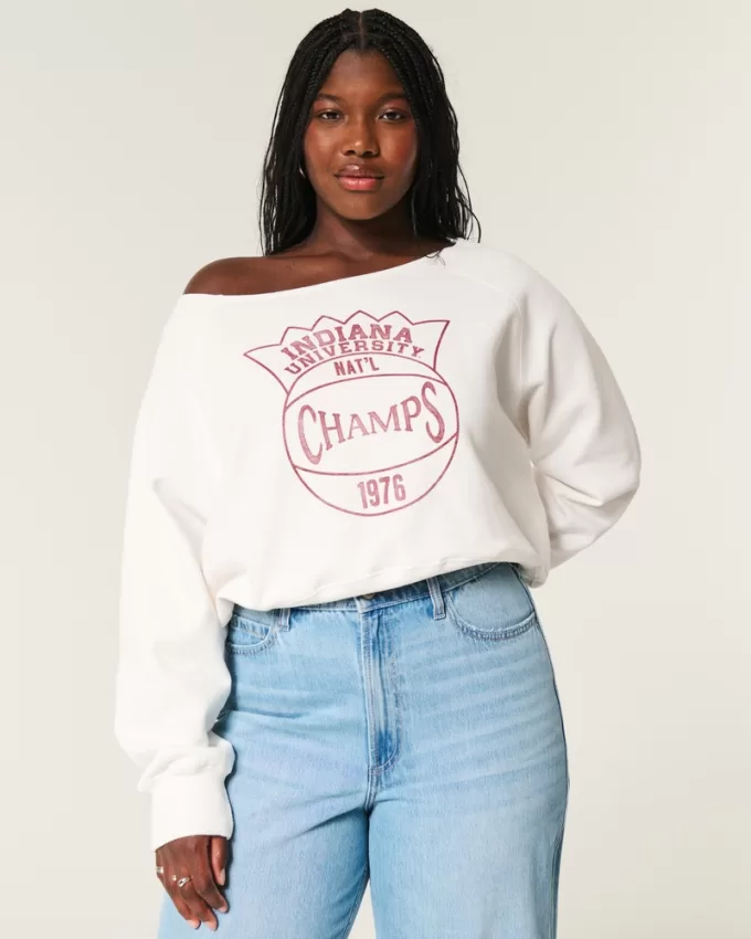 Easy Off-the-Shoulder Indiana University Graphic Sweatshirt,Easy Off-the-Shoulder Indiana University Graphic Sweatshirt Easy Off-the-Shoulder Indiana University Graphic Sweatshirt,Easy Off-the-Shoulder Indiana University Graphic Sweatshirt