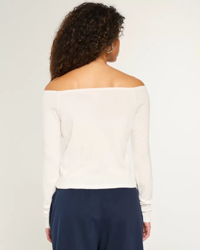 Easy Off-the-Shoulder London Graphic Tee,Easy Off-the-Shoulder London Graphic Tee
