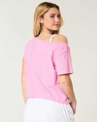 Easy Off-the-Shoulder Snoopy Graphic Tee,Easy Off-the-Shoulder Snoopy Graphic Tee Easy Off-the-Shoulder Snoopy Graphic Tee,Easy Off-the-Shoulder Snoopy Graphic Tee