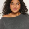 Easy Off-the-Shoulder Terry Sweatshirt,Easy Off-the-Shoulder Terry Sweatshirt