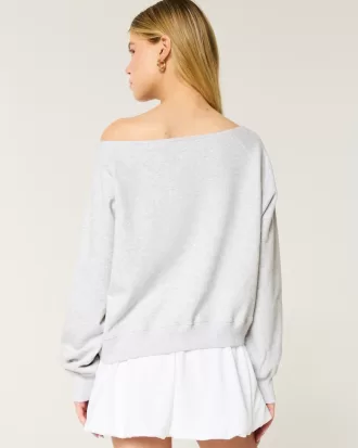 Easy Off-the-Shoulder UCLA Graphic Sweatshirt,Easy Off-the-Shoulder UCLA Graphic Sweatshirt