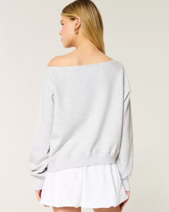 Easy Off-the-Shoulder UCLA Graphic Sweatshirt,Easy Off-the-Shoulder UCLA Graphic Sweatshirt