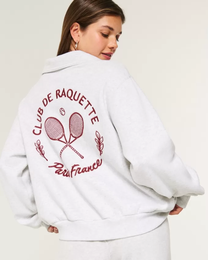 Easy Paris France Graphic Half-Zip Sweatshirt,Easy Paris France Graphic Half-Zip Sweatshirt