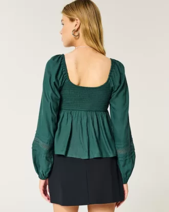 Easy Ruched Bust Babydoll Top,Easy Ruched Bust Babydoll Top