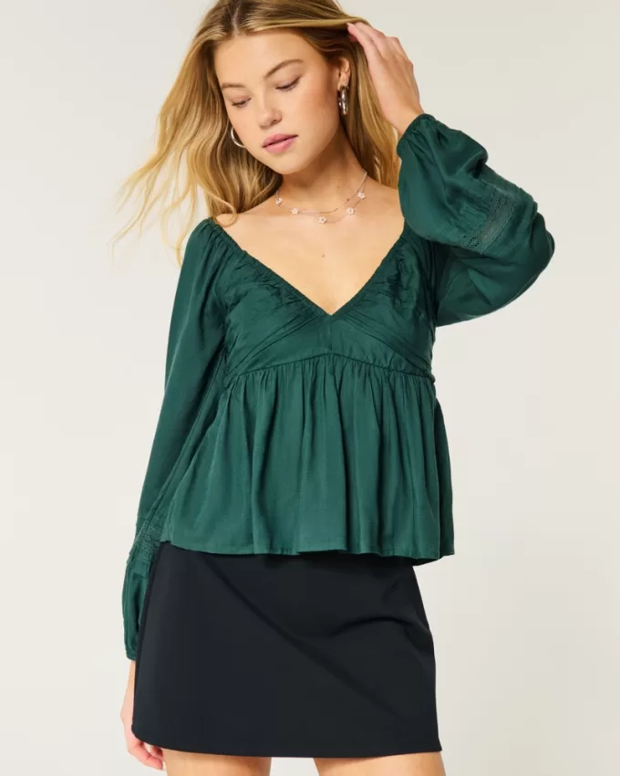 Easy Ruched Bust Babydoll Top,Easy Ruched Bust Babydoll Top Easy Ruched Bust Babydoll Top,Easy Ruched Bust Babydoll Top
