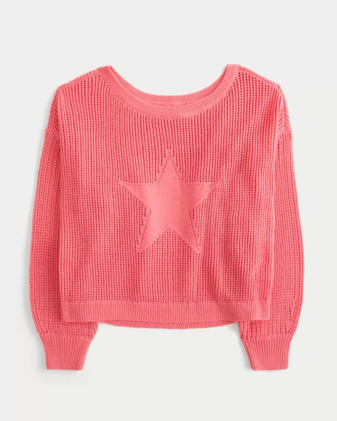 Easy Stitchy Graphic Slouchy Crew Sweater,Easy Stitchy Graphic Slouchy Crew Sweater