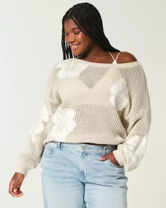 Easy Stitchy Graphic Slouchy Crew Sweater,Easy Stitchy Graphic Slouchy Crew Sweater