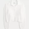 Easy Stitchy Polo Sweater,Easy Stitchy Polo Sweater
