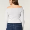 Easy Teddy Bear Graphic Off-the-Shoulder Top,Easy Teddy Bear Graphic Off-the-Shoulder Top