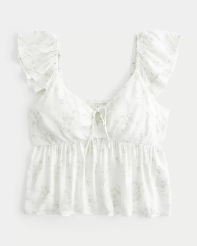 Easy Tie-Front Babydoll Top,Easy Tie-Front Babydoll Top Easy Tie-Front Babydoll Top,Easy Tie-Front Babydoll Top