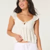 Easy Tie-Front Babydoll Top,Easy Tie-Front Babydoll Top Easy Tie-Front Babydoll Top,Easy Tie-Front Babydoll Top