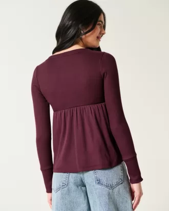 Easy Wrap-Front Babydoll Top,Easy Wrap-Front Babydoll Top Easy Wrap-Front Babydoll Top,Easy Wrap-Front Babydoll Top