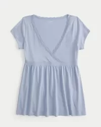 Easy Wrap-Front Babydoll Top,Easy Wrap-Front Babydoll Top Easy Wrap-Front Babydoll Top,Easy Wrap-Front Babydoll Top