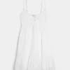 Embroidered Asymmetrical Hem Mini Dress,Embroidered Asymmetrical Hem Mini Dress