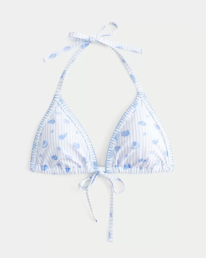 Embroidered Stitch Triangle Bikini Top,Embroidered Stitch Triangle Bikini Top