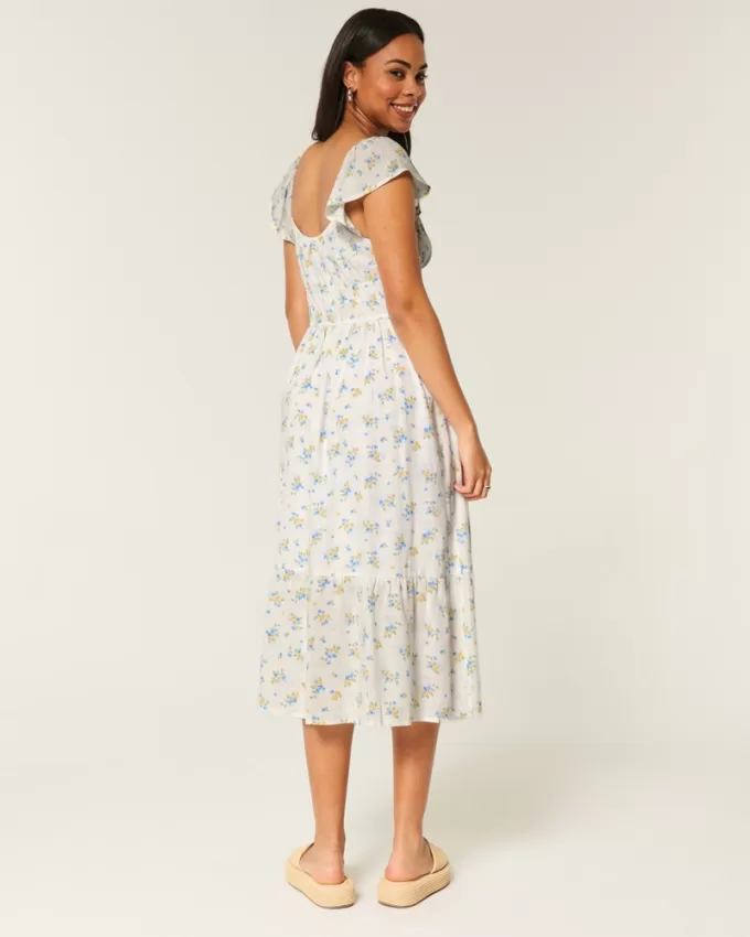 Flutter Sleeve Double-Tie Midi Dress,Flutter Sleeve Double-Tie Midi Dress Flutter Sleeve Double-Tie Midi Dress,Flutter Sleeve Double-Tie Midi Dress