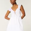 Flutter Sleeve Double-Tie Skort Dress,Flutter Sleeve Double-Tie Skort Dress Flutter Sleeve Double-Tie Skort Dress,Flutter Sleeve Double-Tie Skort Dress