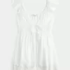 Gauze Tie-Front Cover Up Top,Gauze Tie-Front Cover Up Top Gauze Tie-Front Cover Up Top,Gauze Tie-Front Cover Up Top