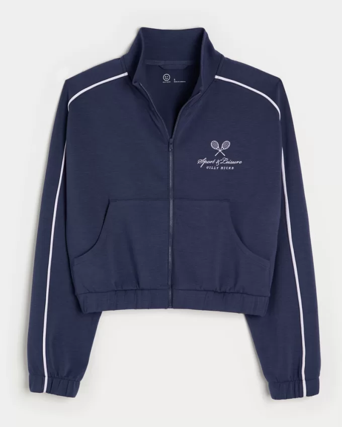 Gilly Hicks Active Cooldown Crop Track Jacket,Gilly Hicks Active Cooldown Crop Track Jacket