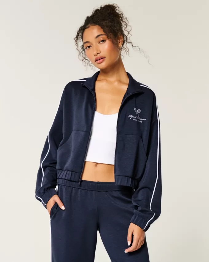 Gilly Hicks Active Cooldown Crop Track Jacket,Gilly Hicks Active Cooldown Crop Track Jacket