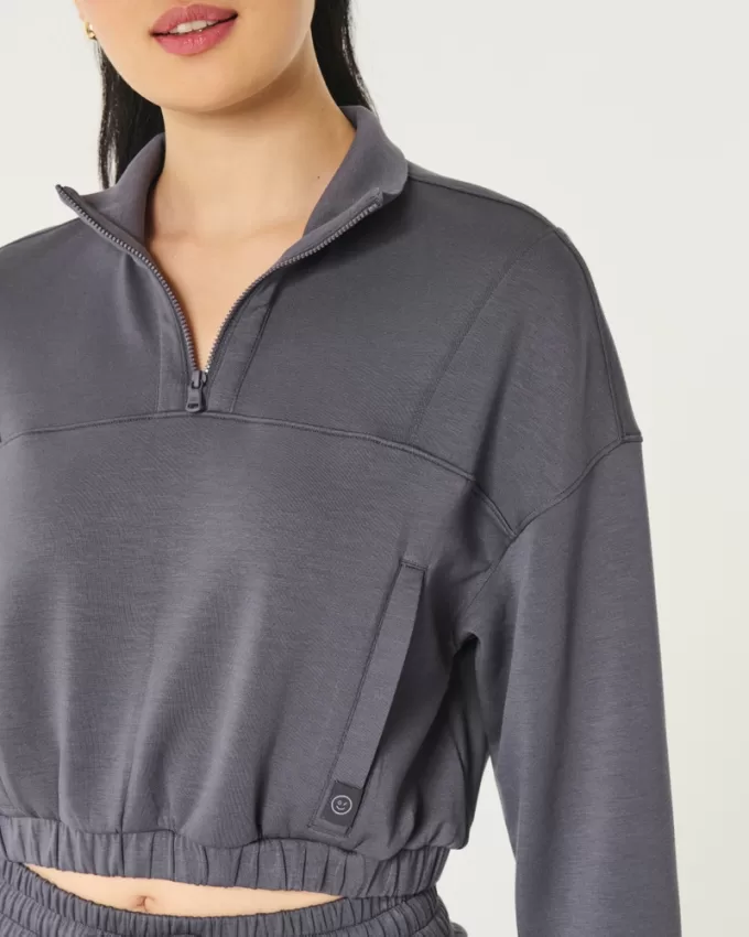 Gilly Hicks Active Cooldown Quarter-Zip Top,Gilly Hicks Active Cooldown Quarter-Zip Top