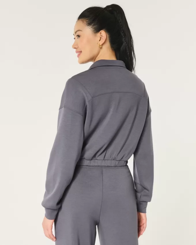 Gilly Hicks Active Cooldown Quarter-Zip Top,Gilly Hicks Active Cooldown Quarter-Zip Top