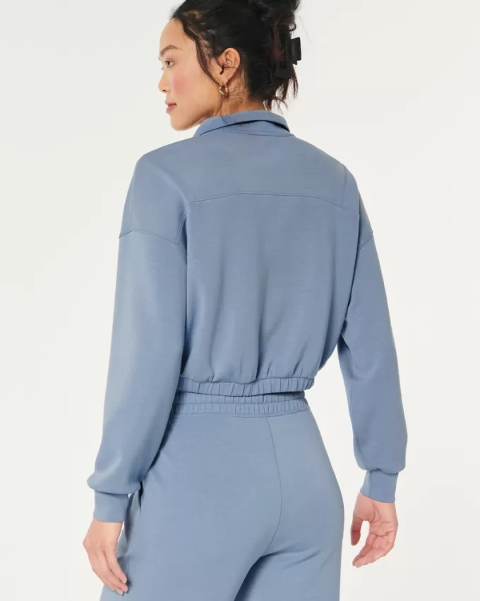 Gilly Hicks Active Cooldown Quarter-Zip Top,Gilly Hicks Active Cooldown Quarter-Zip Top