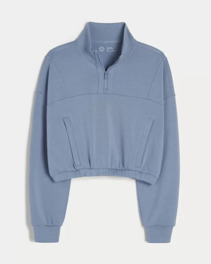 Gilly Hicks Active Cooldown Quarter-Zip Top,Gilly Hicks Active Cooldown Quarter-Zip Top