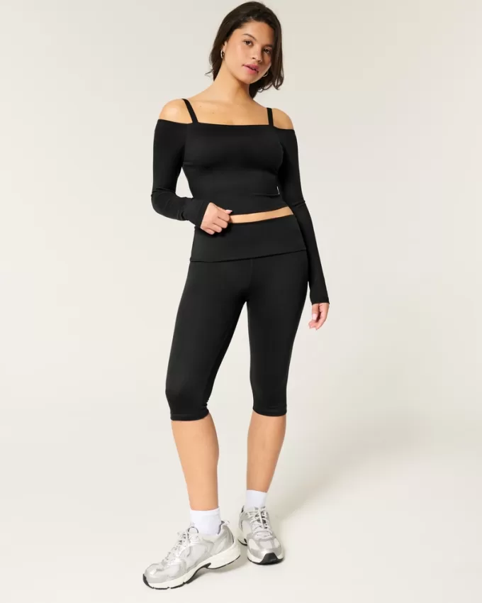 Gilly Hicks Active Recharge Foldover Waist Capri Pants,Gilly Hicks Active Recharge Foldover Waist Capri Pants