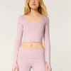 Gilly Hicks Active Recharge Long-Sleeve Plunge Top,Gilly Hicks Active Recharge Long-Sleeve Plunge Top