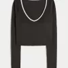 Gilly Hicks Active Recharge Long-Sleeve Plunge Top,Gilly Hicks Active Recharge Long-Sleeve Plunge Top