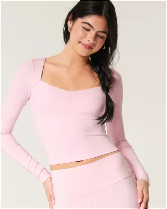 Gilly Hicks Active Recharge Ruched Sweetheart Top,Gilly Hicks Active Recharge Ruched Sweetheart Top