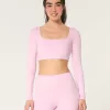 Gilly Hicks Active Recharge Ultra-Crop Long-Sleeve Top,Gilly Hicks Active Recharge Ultra-Crop Long-Sleeve Top