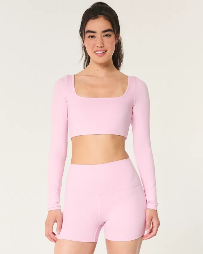 Gilly Hicks Active Recharge Ultra-Crop Long-Sleeve Top,Gilly Hicks Active Recharge Ultra-Crop Long-Sleeve Top