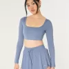 Gilly Hicks Active Recharge Ultra-Crop Long-Sleeve Top,Gilly Hicks Active Recharge Ultra-Crop Long-Sleeve Top