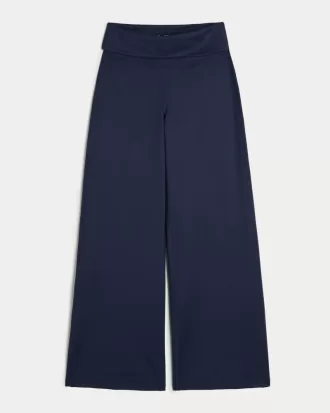 Gilly Hicks Active Recharge Wide-Leg Foldover Waist Pants,Gilly Hicks Active Recharge Wide-Leg Foldover Waist Pants