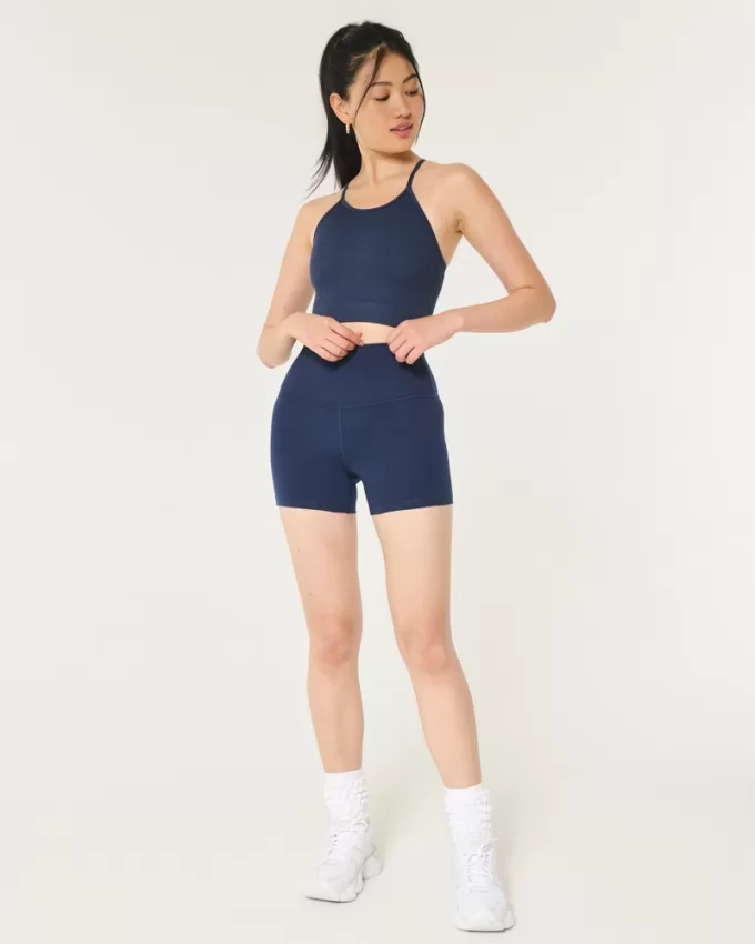 Gilly Hicks Active Ribbed Seamless Fabric High-Neck Tank,Gilly Hicks Active Ribbed Seamless Fabric High-Neck Tank