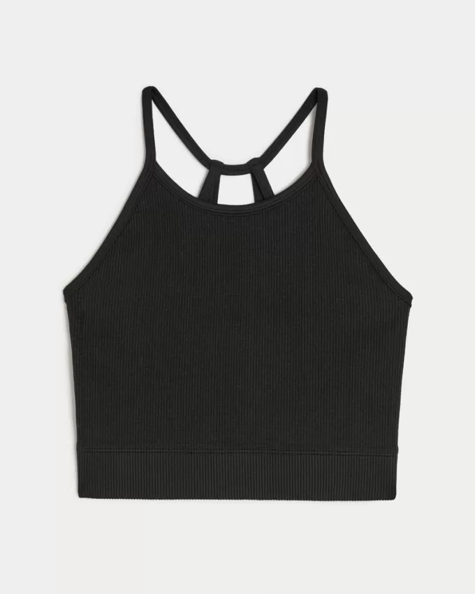 Gilly Hicks Active Ribbed Seamless Fabric High-Neck Tank,Gilly Hicks Active Ribbed Seamless Fabric High-Neck Tank