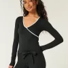 Gilly Hicks Active Tipped Wrap Top,Gilly Hicks Active Tipped Wrap Top