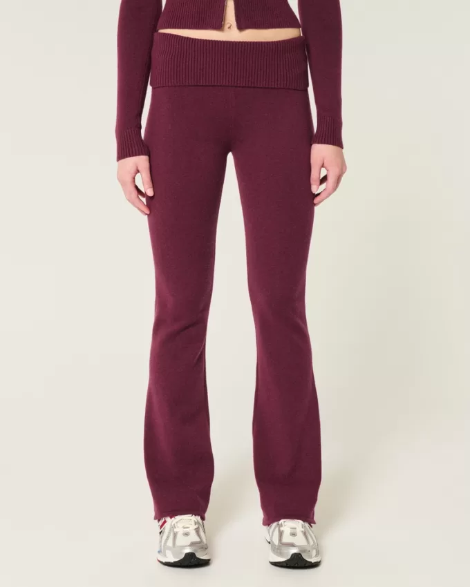 Gilly Hicks Cozy Sweater-Knit Foldover Waist Boot Pants,Gilly Hicks Cozy Sweater-Knit Foldover Waist Boot Pants