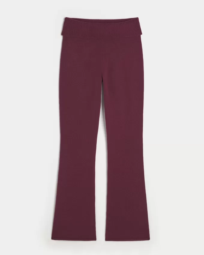 Gilly Hicks Cozy Sweater-Knit Foldover Waist Boot Pants,Gilly Hicks Cozy Sweater-Knit Foldover Waist Boot Pants