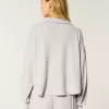 Gilly Hicks Cozy Waffle Quarter-Zip Top,Gilly Hicks Cozy Waffle Quarter-Zip Top