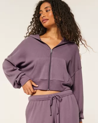 Gilly Hicks Cozy Waffle Zip-Up Hoodie,Gilly Hicks Cozy Waffle Zip-Up Hoodie