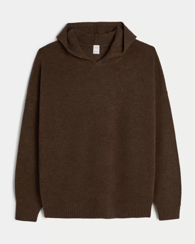 Gilly Hicks Oversized Sweater-Knit Hoodie,Gilly Hicks Oversized Sweater-Knit Hoodie